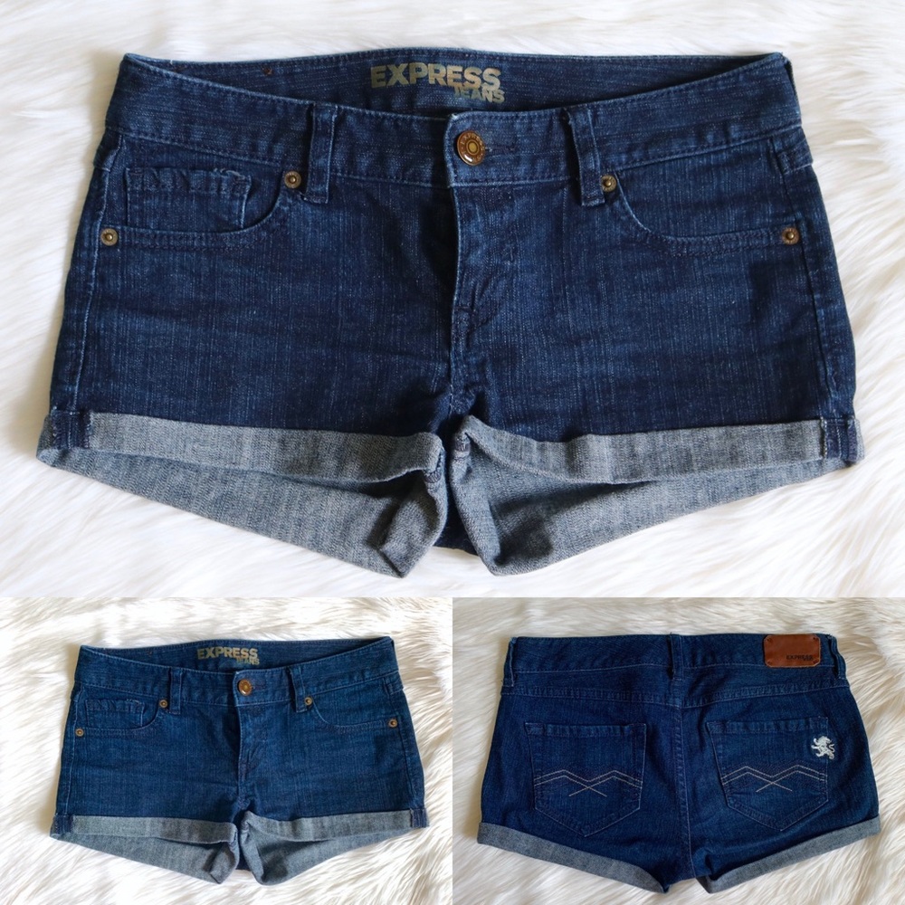 Express Denim Cuffed Jean Shorts